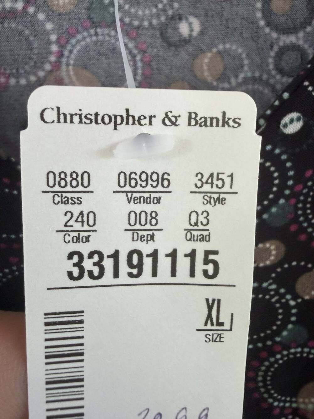 Christopher & Banks XL Black Multicolour Circle Print Dress - Picture 7 of 8